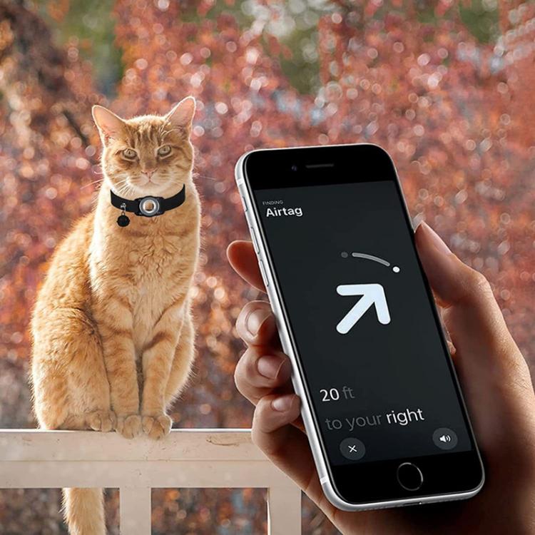 For AirTag 2nd Gen / AirTag 1st Gen Tracker Waterproof Protection Case Pet Leather Collar Anti Lost Cat Locator Collar