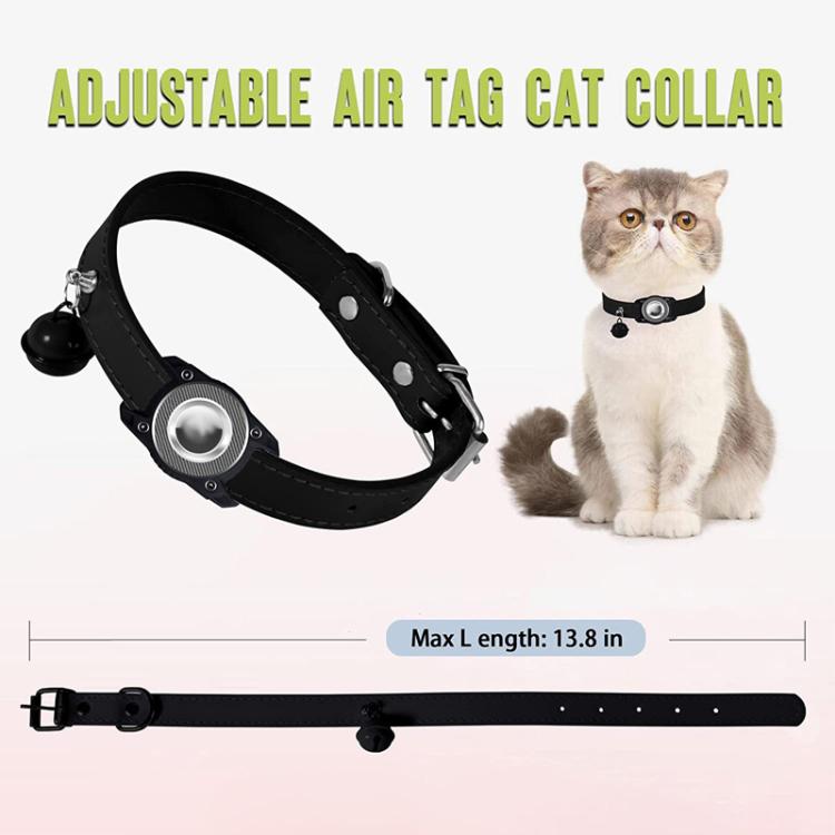For AirTag 2nd Gen / AirTag 1st Gen Tracker Waterproof Protection Case Pet Leather Collar Anti Lost Cat Locator Collar