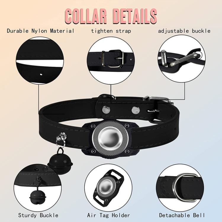 For AirTag 2nd Gen / AirTag 1st Gen Tracker Waterproof Protection Case Pet Leather Collar Anti Lost Cat Locator Collar