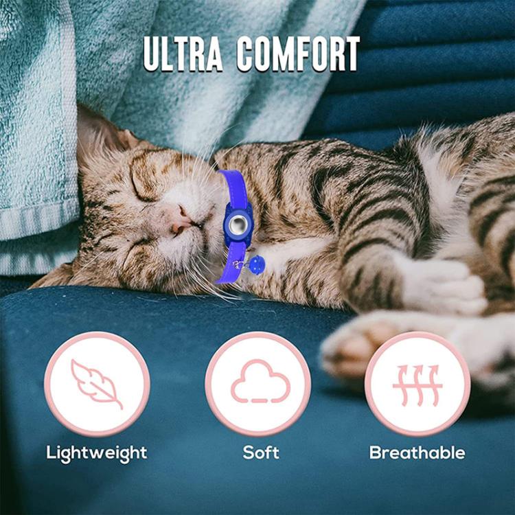 For AirTag 2nd Gen / AirTag 1st Gen Tracker Waterproof Protection Case Pet Leather Collar Anti Lost Cat Locator Collar