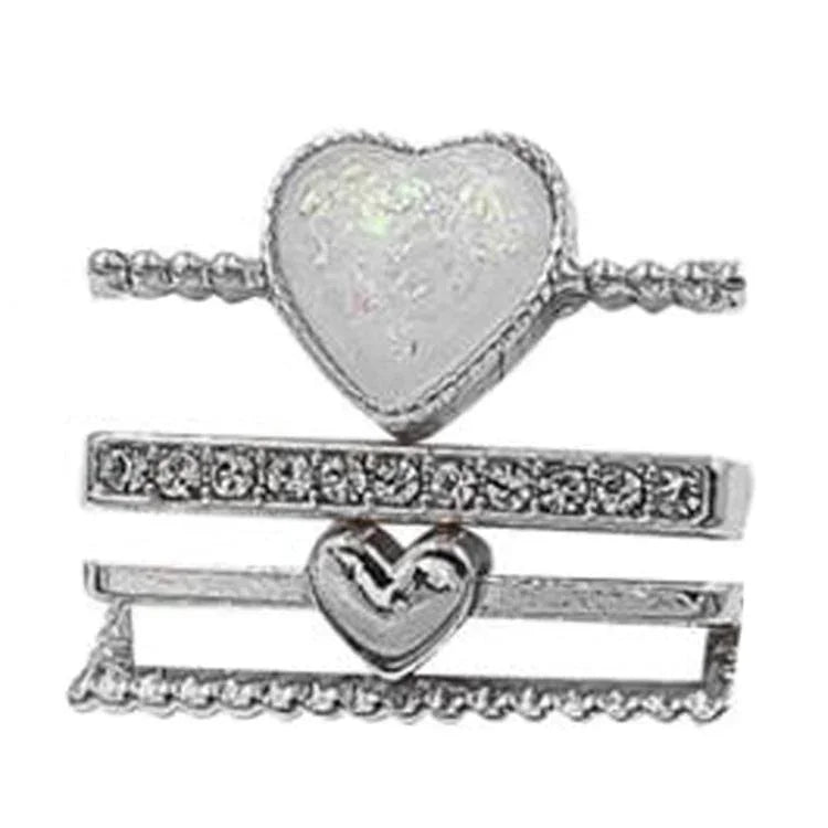 21mm Width Smart Watch Universal Silicone Band Heart Decorative Ring Metal Accessories, 4pcs / Set