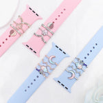 4pcs / Set 22mm Width Smart Watch Band Decorative Ring Metal Accessories, 1, 2, 3, 4
