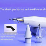 For Apple Pencil 2 / 1 Elastic Tip Soft Probe Silent Replacement Nib, 4B White, 4B Transparent, 2B White, 2B Transparent, HB White, HB Transparent