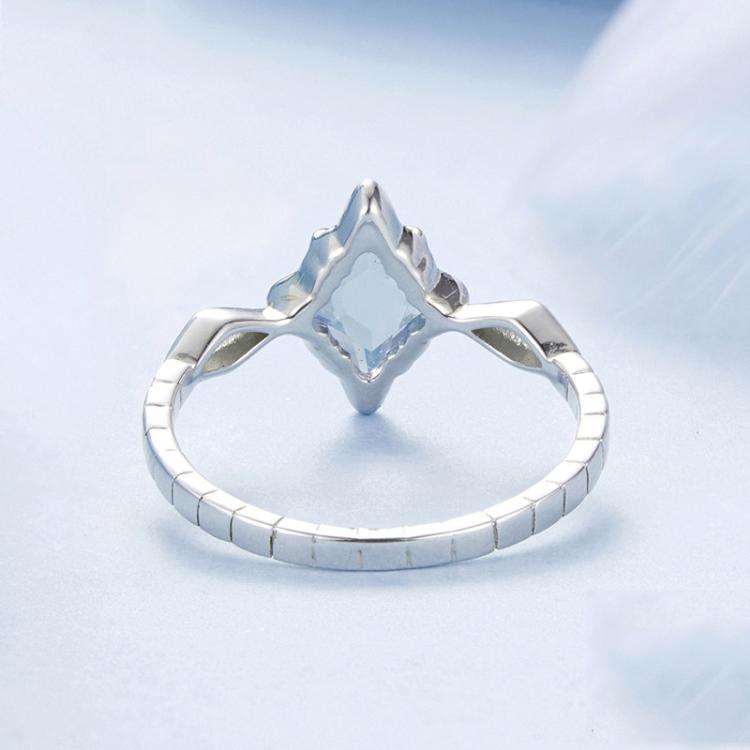 S925 Sterling Silver Platinum Starburst Diamond Ring, No.6, No.7, No.8