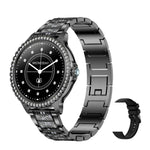 Bluetooth Calling AI Voice Assistant Life Waterproof Sports Smartwatch, Black Silicone Strap, Gold Pink Silicone Strap, Silver Gray Silicone Strap, Gold Rough Steel Strap+Pink Silicone Strap, Silver Rough Steel Strap+Gray Silicone Strap                ...