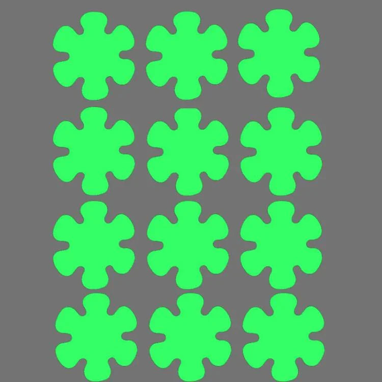 12pcs /Pack PEVA Self-Adhesive Glow-in-the-Dark Anti-Slip Stickers for Bathroom, Stairs, Floor, Strip 2x20cm, Strip 2x38cm, S-shape 1.3x18cm, Round 8cm, Round 10cm, Flower 8cm, Flower 10cm, Conch
