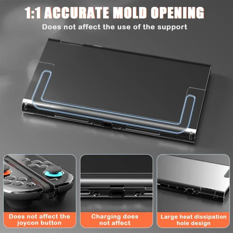 For Nintendo Switch 2 Crystal Shell Case Split Gamepad Transparent Protective Cover