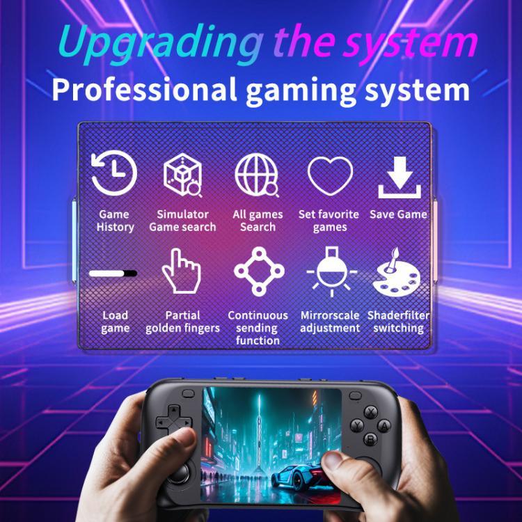 H36S 3.5 Inch IPS HD Screen Retro PSP Game Console Linux System GBA Handheld Video Game Console, 64G, 128G