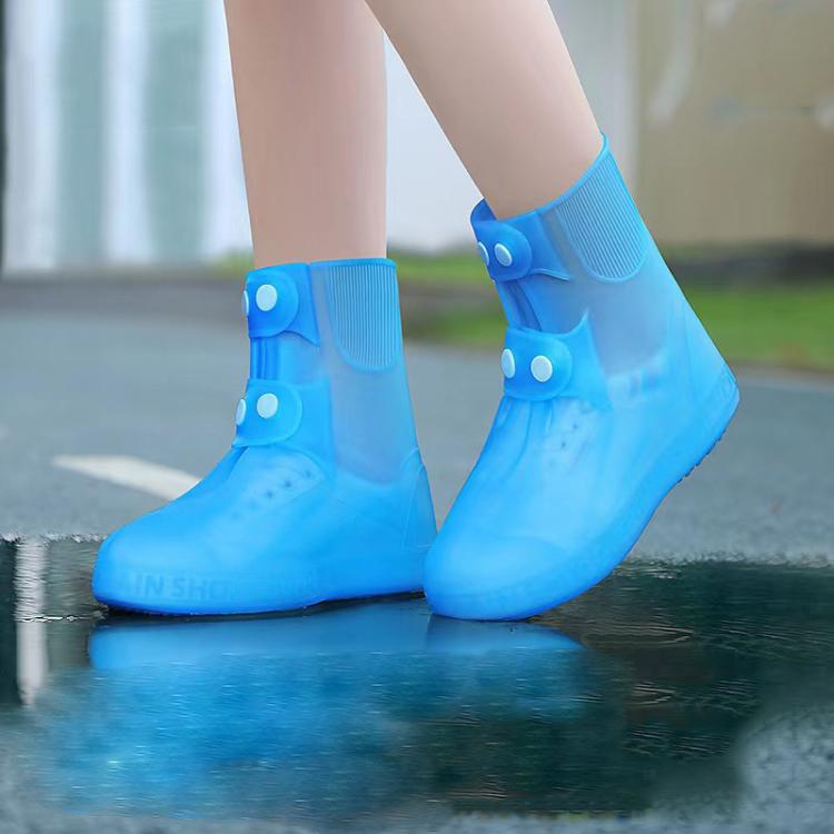 18cm Outdoor Thickened Wear-Resistant Mid-Tube Rainproof Shoe Covers, M 34-36, L 37-39, XL 40-42, XXL 43-45, XXXL 46-