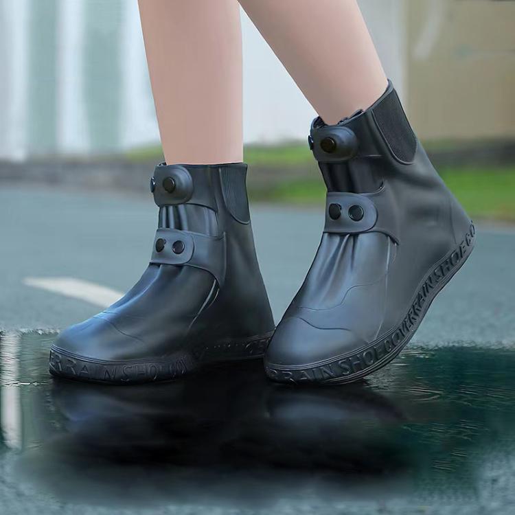 18cm Outdoor Thickened Wear-Resistant Mid-Tube Rainproof Shoe Covers, M 34-36, L 37-39, XL 40-42, XXL 43-45, XXXL 46-
