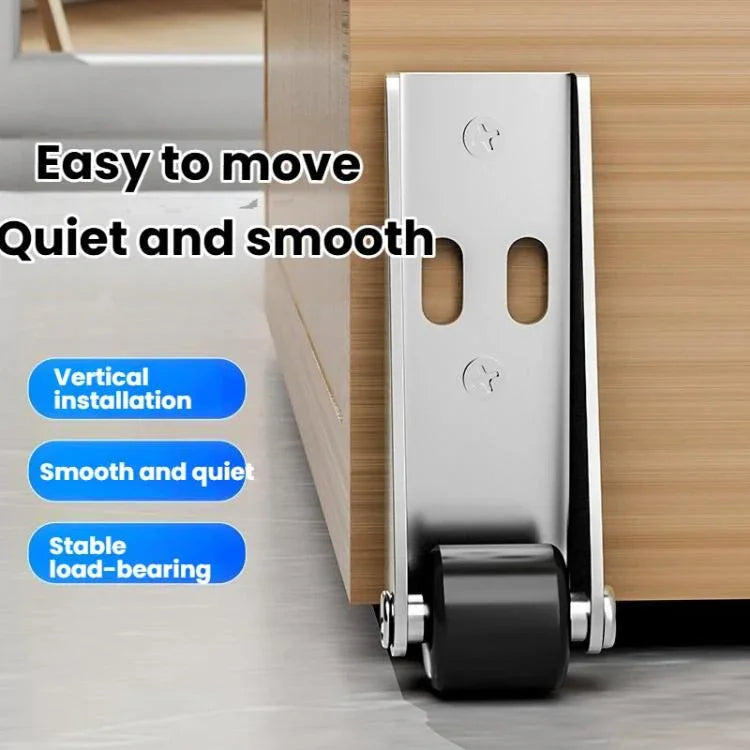 Side/Vertical Mount Pulley Wheels for Furniture Moving and Sliding Doors Anti-Sag Rollers, Silver, Orange
