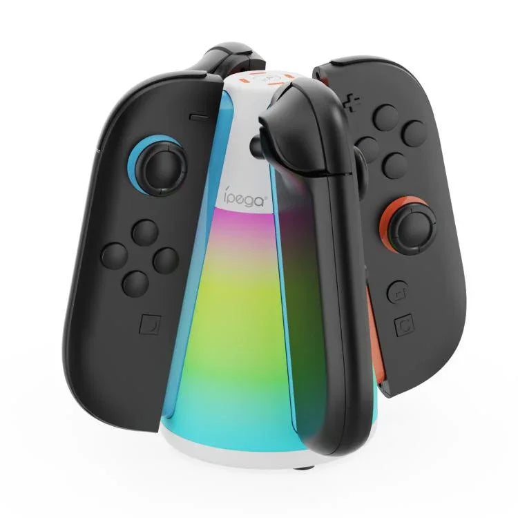 For Nintendo Switch 2 Joy-Con Controllers  ipega 4-in-1 Charging Dock Quad Charger Station with RGB Light