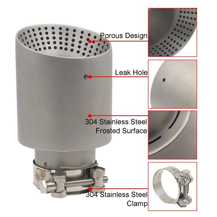 Car Inclined Stainless Steel Muffler Exhaust Pipe, 76x101mm Black, 76x101mm Silver, 76x114mm Black, 76x114mm Silver