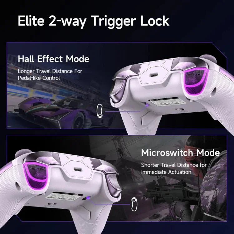 EasySMX D10 Wireless Gaming Controller with Dual-Mode Triggers & TMR Hall Effect Joysticks Charging Dock for PC/Switch/Phone/Steam