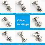 Cabinet Door Hinges Hydraulic Damp Buffer Furniture Hinges, 165-degree Full-Cover Straight Arm, 165-degree Half-Cover Medium Bend, 165-degree No-Cover Large Bend