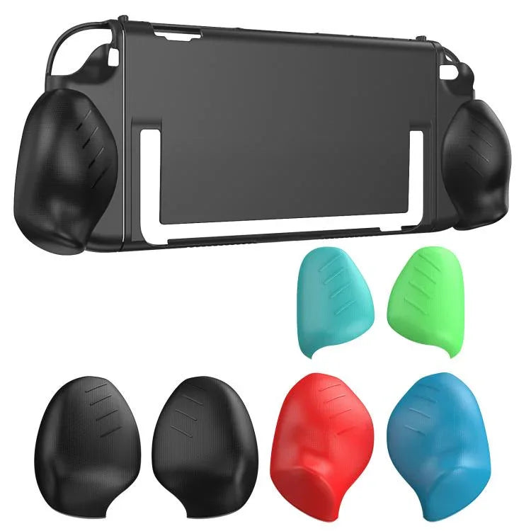 For Nintendo Switch 2 Split Design Crystal PC Protective Case with 3 Sizes Ergonomic Grips, Clear+ Red Blue, Clear+Green Blue, Clear+Black, Clear Black+Red Blue, Clear Black+Green Blue, Clear Black+Black
