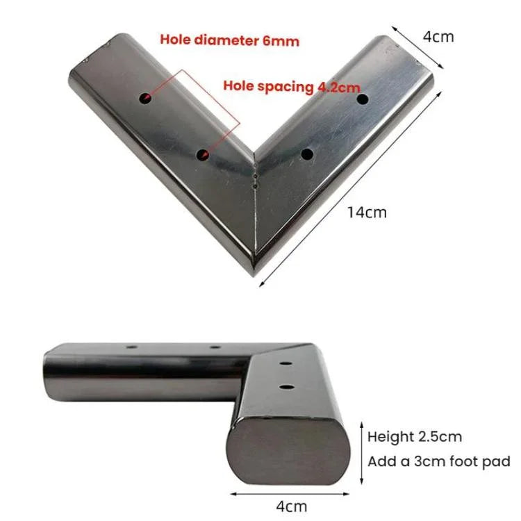 3cm Thick Stainless Steel Sofa Support Heightening Pad, Black Linear Shape, Black Figure-of-Seven Shape, Silver Linear Shape, Silver Figure-of-Seven Shape