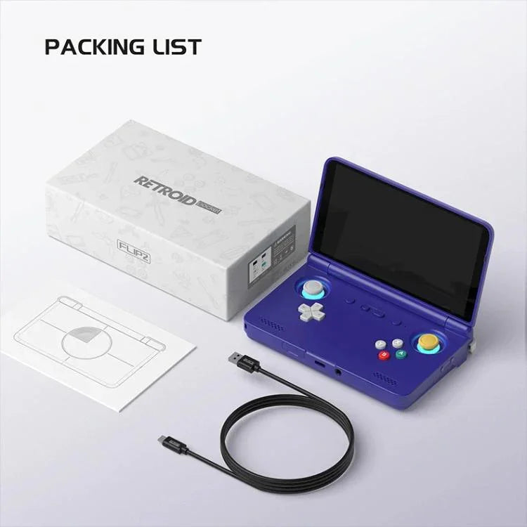 Retroid Pocket Flip 2 SD865 Processor Game Console Android13 5.5 Inch AMOLED Screen Wifi Bluetooth Video Player