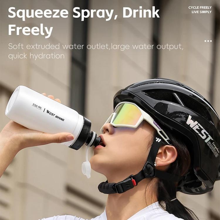 WEST BIKING 550ml Bike Water Bottle for Cycling Leak-Proof Squeeze Design Portable Sports Hydration Bottle, 550ml Whtie Wide, 550ml Yellow Wide, 550ml Yellow, 550ml White
