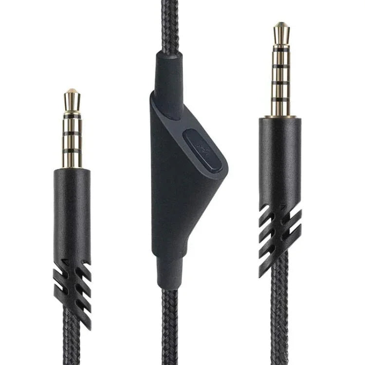For Logitech Astro A10 / A40 / A30 2m Gaming Headset Cable Braided Audio Cable, Black Button, Black White Button, Gray Black Button, Black Tuning, Blue Tuning, Gray Tuning, Red Black Square, Black Square