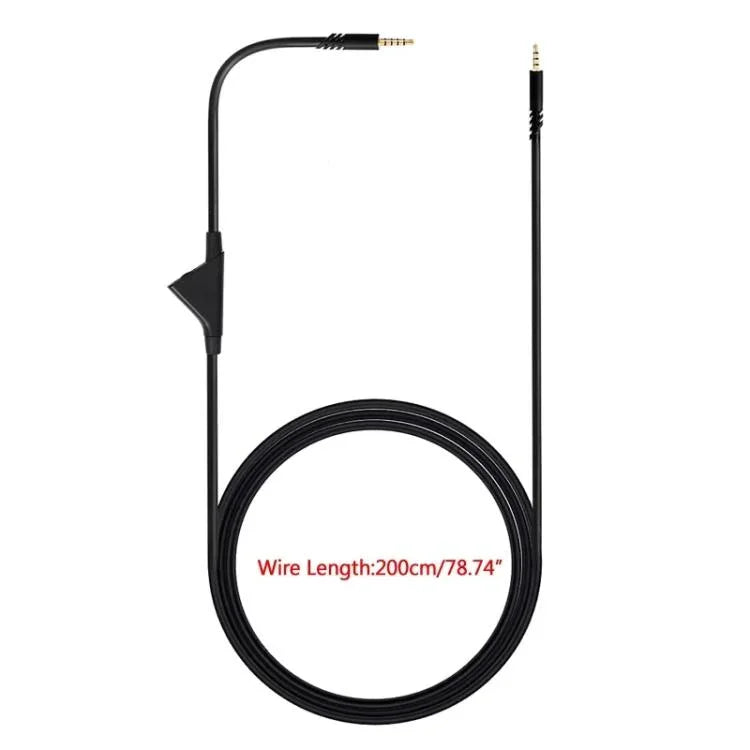 For Logitech Astro A10 / A40 / A30 2m Gaming Headset Cable Braided Audio Cable, Black Button, Black White Button, Gray Black Button, Black Tuning, Blue Tuning, Gray Tuning, Red Black Square, Black Square
