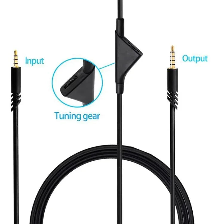 For Logitech Astro A10 / A40 / A30 2m Gaming Headset Cable Braided Audio Cable, Black Button, Black White Button, Gray Black Button, Black Tuning, Blue Tuning, Gray Tuning, Red Black Square, Black Square