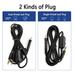 2m Tuning Edition Headphone Cable For Sennheiser GAME ONE / GAME ZERO / PC 373D / GSP350 / GSP500 / GSP600, Single Plug, Dual Plug