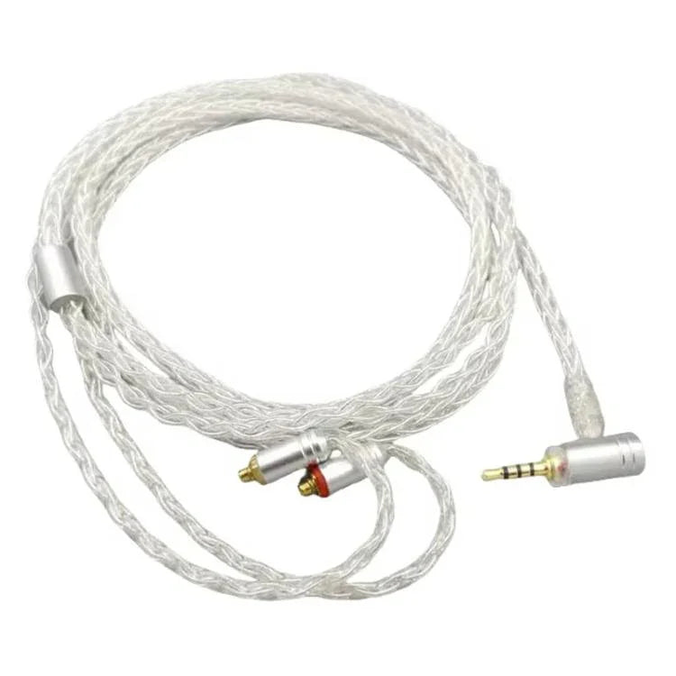 1.2m 8 Core Single Crystal Copper Silver Plated MMCX Headphone Upgrade Cable, For Shure SE215 / SE535 / SE846 / UE900, Black 2.5mm Balance, Black 4.4mm Balance, Transparent 2.5mm Balance, Transparent 3.5mm Stereo, Transparent 4.4mm Balance