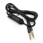 For Logitech Astro A10 / A40 Headset Gaming Headset 2m Braided Audio Cable, Silver Plug Straight Through, Silver Plug Wired Controller, Black Plug Wired Controller