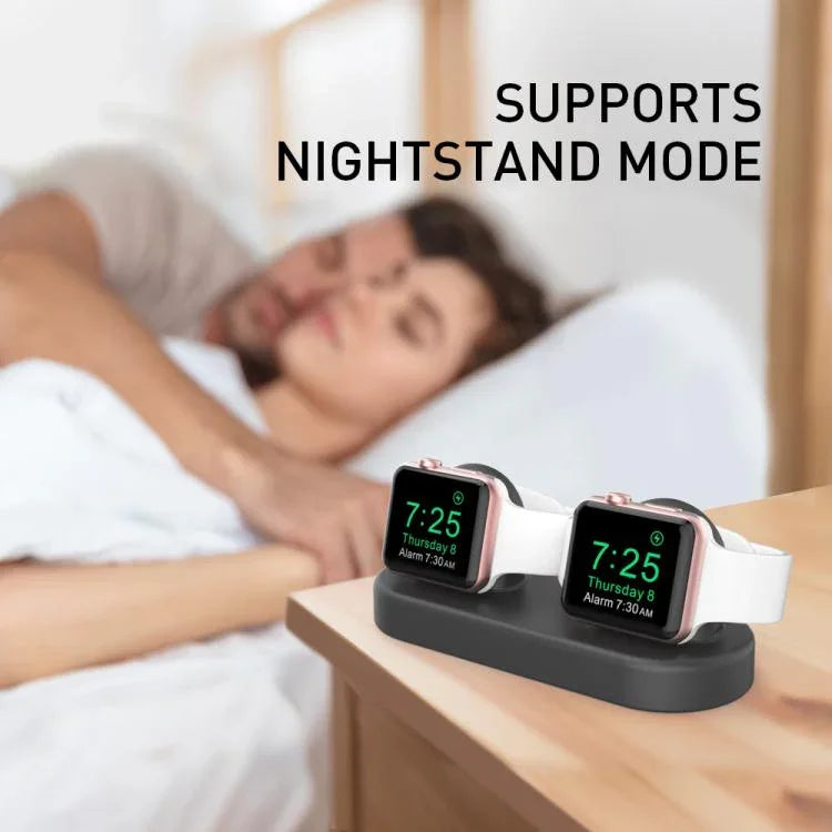 For Apple Watch / Earphone AhaStyle DD97 Storage Base 2 In 1 Desktop Charging Silicone Dock