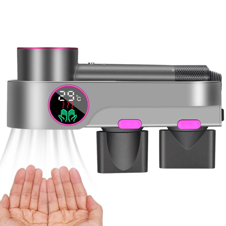 For Dyson Hair Dryer Wall-Mounted Holder With Hand-Drying, Temperature Display, Celsius, EU Plug, Fahrenheit, US Plug, Celsius, US Plug