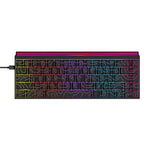 NACODEX NK68 Magnetic Shaft Mechanical Dazzle Color Wired Keyboard Office Computer Gaming 68 Keys Keyboard, Ordinary White, Contour Line White, Contour Line Black