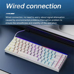 NACODEX NK68 Magnetic Shaft Mechanical Dazzle Color Wired Keyboard Office Computer Gaming 68 Keys Keyboard, Ordinary White, Contour Line White, Contour Line Black