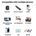 228W Car Cigarette Lighter Retractable Cable 3 In 1 Fast-Charging Car Charger With Independent Switches, C35L