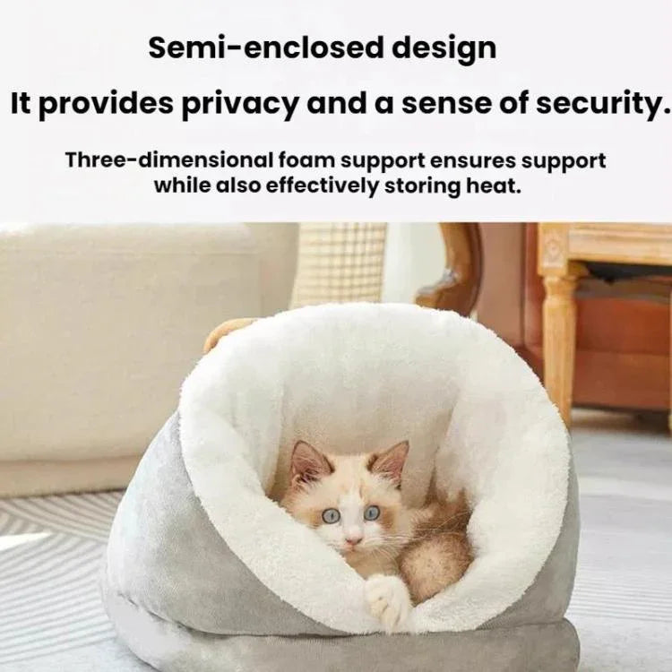 Slipper-Style Cat Ced Winter Warm Semi-Enclosed Thickened Mat, S, M, L