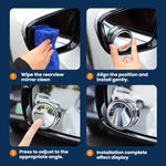 Car Suction Cup Type Wide-angle Reversing Mirror With Rain Guard, Silver, Black, White, Red, Blue