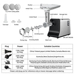 Stainless Steel Electric Meat Grinder Sausage Stuffer Home Use Mincer Machine, EU Plug, US Plug