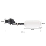 Mini Plastic Float Valve for Aquariums/Humidifiers/Small Water Tanks, 1/2 Inch/20mm Black, 1/2 Inch/20mm Gray, 1/2 Inch/20mm  With AdjustableLlock, 3/4 Inch/25mm Black, 3/4 Inch/25mm Gray