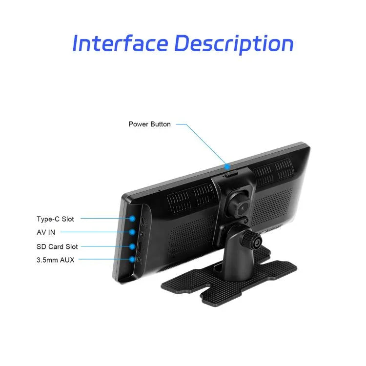 4K HD Car Recorder Car Navigator Carplay Car Center Monitor, A4473