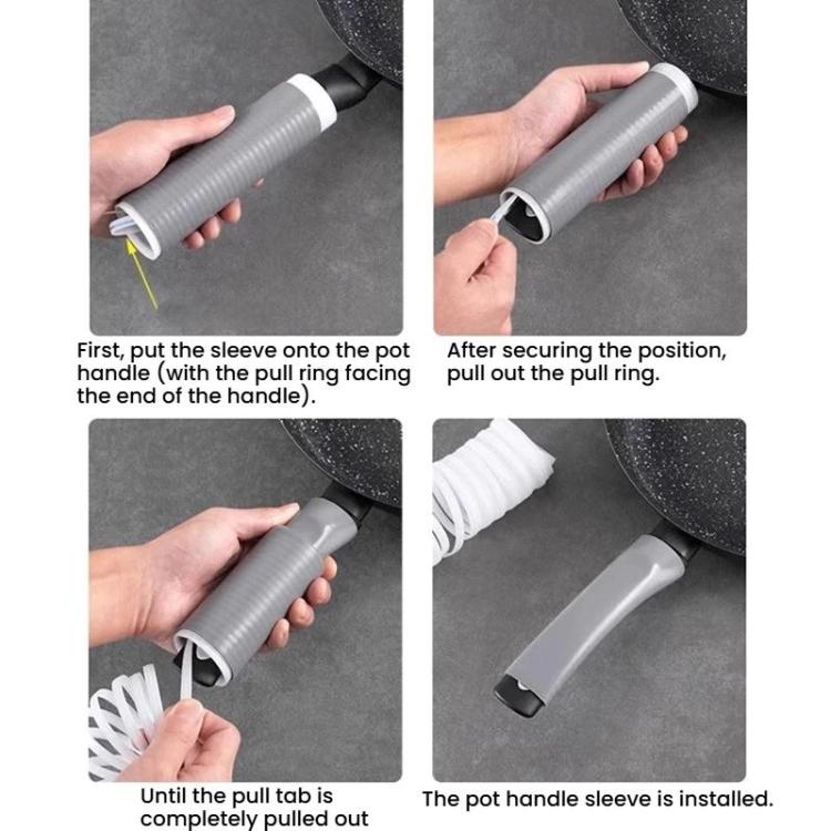 Frying Pan Handle Heat Insulation Sleeve Iron Pan Handle Anti-Scald Rubber Cover, Small, Medium, Large