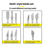 13pcs /Set Handbook Paper Cutting Carving Knife Rubber Stamp Tool Art Knife
