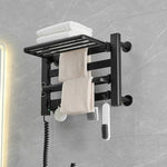 Smart Touchscreen Display Electric Heated Towel Rack Bathroom Drying Rack, Small Black Right Wiring, Small Black Left Wiring