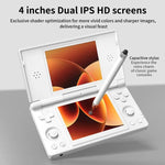 ANBERNIC RG DS Flip Dual-Screen Handheld Game Console 4-Inch IPS Touchscreen AI Gaming Device 3+32G