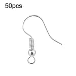 50pcs Stainless Steel Ear Stud & Earring Hooks DIY Jewelry Accessories, Steel Straight Bar, Gold Straight Bar, Steel Cross, Gold Cross