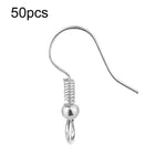 50pcs Stainless Steel Ear Stud & Earring Hooks DIY Jewelry Accessories, Steel Straight Bar, Gold Straight Bar, Steel Cross, Gold Cross