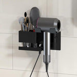 Universal Hair Dryer Holder Wall Mount with Cord Organizer Storage for Hair Styling Tools, No-drill Black, No-drill White, Drill Black, Drill White
