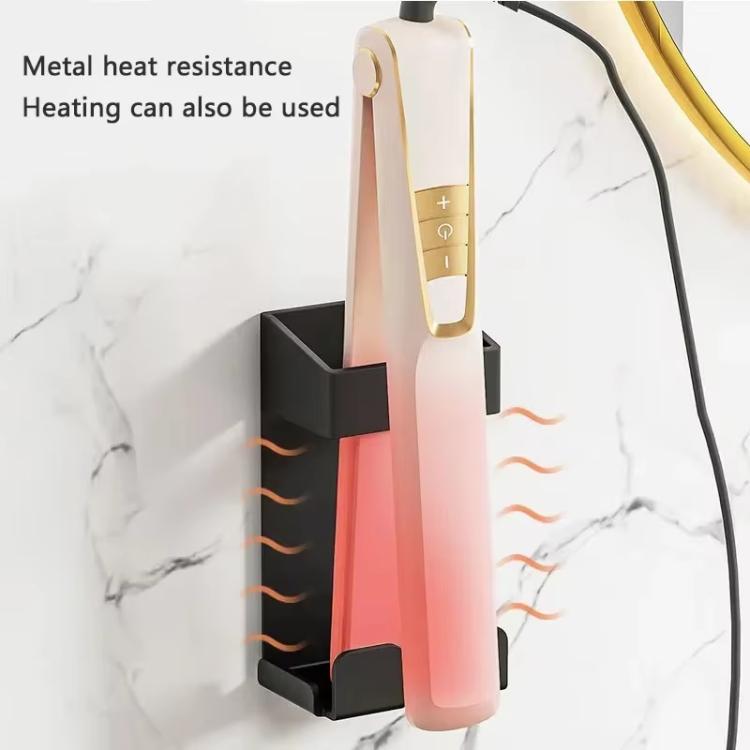 304 Stainless Steel Curling Iron Holder Heat Resistant No Drill Wall Mount with Cord Organizer for Hot Hair Tools