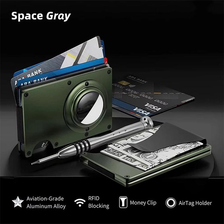 For AirTag 2nd Gen / AirTag 1st Gen Metal Card Holder RFID Blocking Wallet
