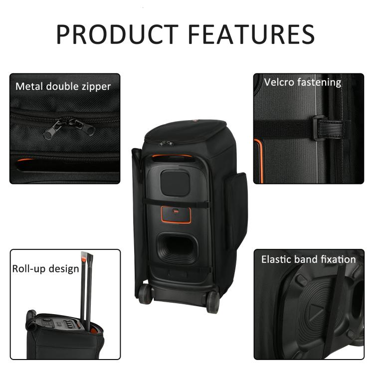 For JBL Partybox Stage 320 Speaker Upgraded Cover with Dual Side Pockets Nylon Mesh Case, Upgraded Cover