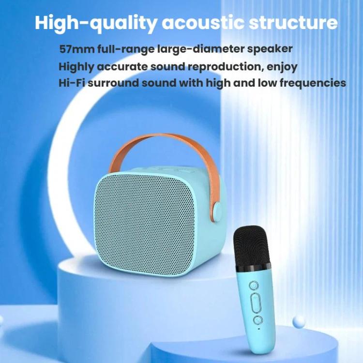 Portable Bluetooth Speaker With Detachable Microphone Kids Family Karaoke Set, Sky Blue Dual Mic, Pink Dual Mic, White Dual Mic, Sky Blue Single Mic, Pink Single Mic, White Single Mic